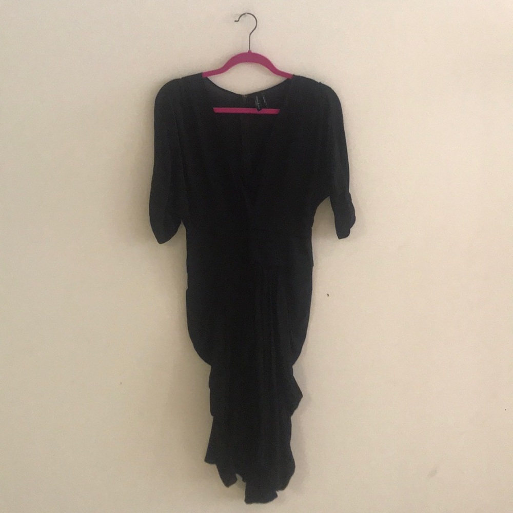 Guess by Marciano Draped Black High-Low Dress